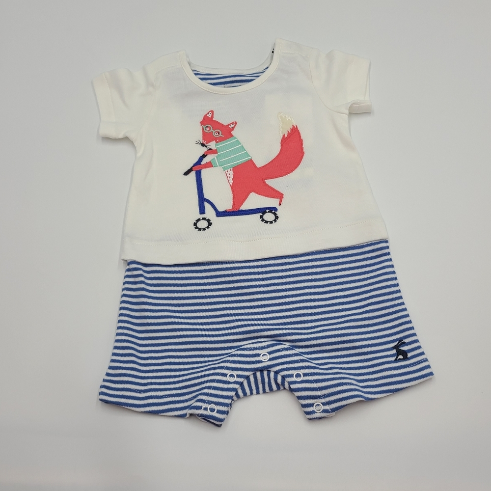NEW Joules baby boy fox romper size 0-3 months